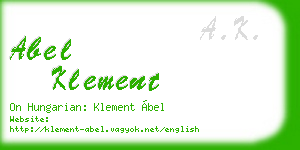 abel klement business card